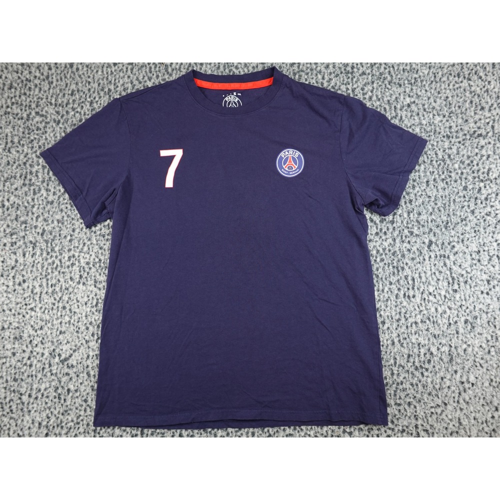 Paris Saint-Germain Mbappe T-Shirt Mens XL Navy Blue Short Sleeve Soccer Tee 7